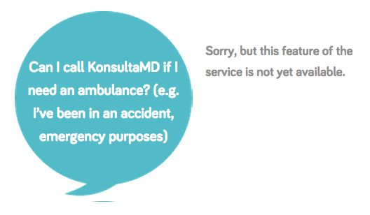 Konsulta MD response to emergency question