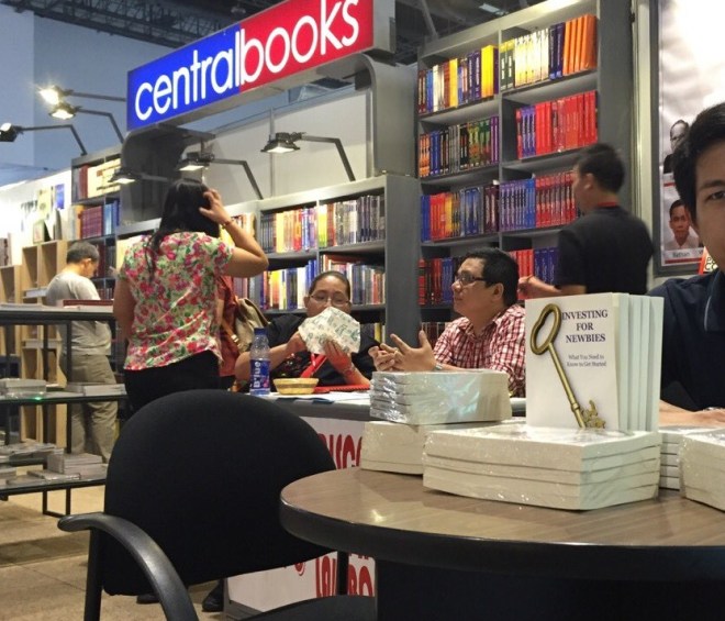 Investing for Newbies book at Central Books booth in the 36th Manila International Book Fair